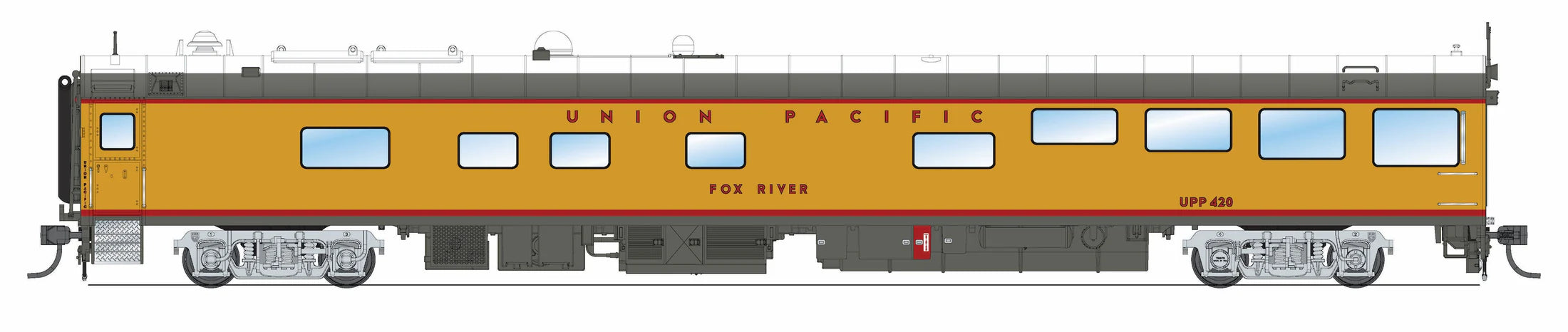 BLI 9106 HO Scale Union Pacific (2006 +) Track Inspection Theater Car "Fox River"