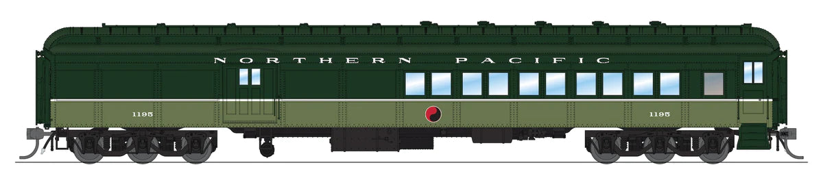 BLI 9119 HO Scale Coach Baggage Combine - Northern Pacific "Loewy" NP 1195
