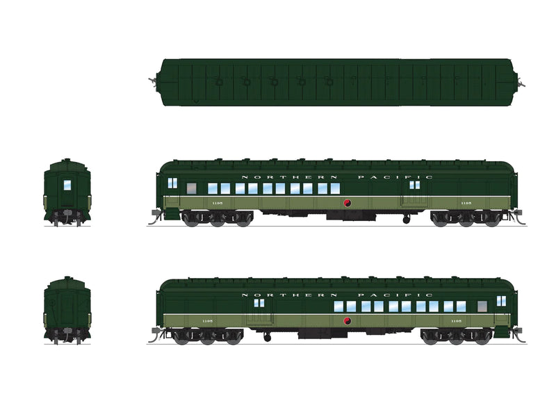 BLI 9119 HO Scale Coach Baggage Combine - Northern Pacific "Loewy" NP 1195