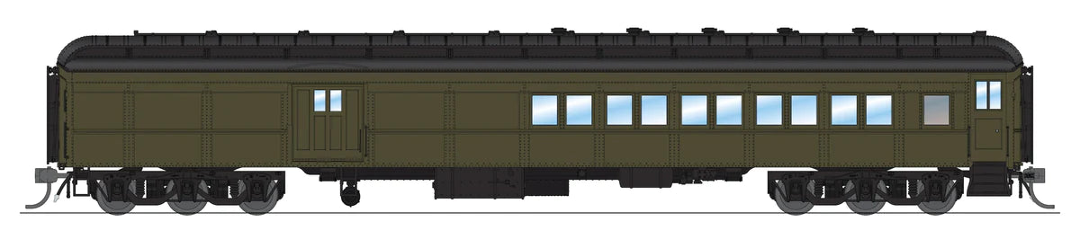 BLI 9121 HO Scale Coach Baggage Combine - Pullman Green Unlettered