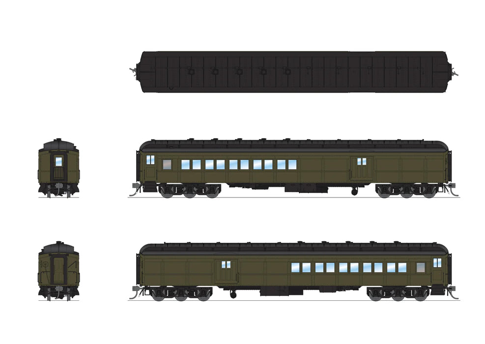 BLI 9121 HO Scale Coach Baggage Combine - Pullman Green Unlettered