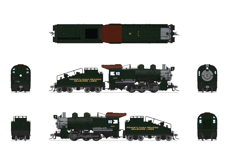 BLI 9179 HO Scale 0-6-0 B6sb Steam Loco PSRL 6095 Paragon4 (Pennsylvania Reading Seashore Line)