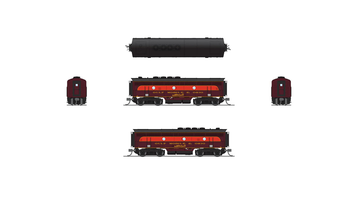 BLI 9209 N Scale EMD Diesel F3 A/B Gulf Mobile & Ohio GM&O 883/B80 Paragon4 (Sound/DC/DCC/Unpowered B)
