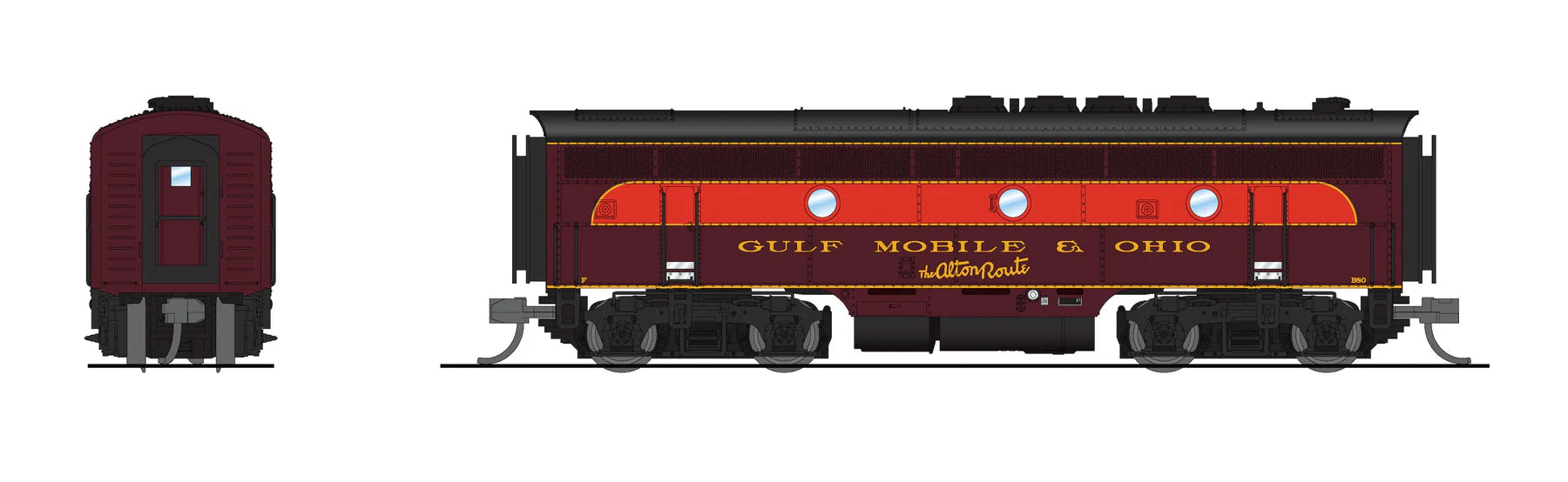 BLI 9209 N Scale EMD Diesel F3 A/B Gulf Mobile & Ohio GM&O 883/B80 Paragon4 (Sound/DC/DCC/Unpowered B)