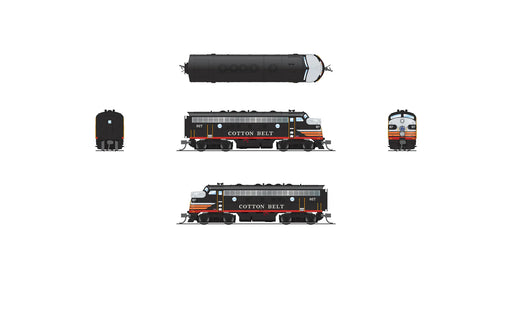BLI 9250 N Scale EMD Diesel F7AB Cotton Belt SSW 927/928 Paragon4 (Sound/DC/DCC/Unpowered B)