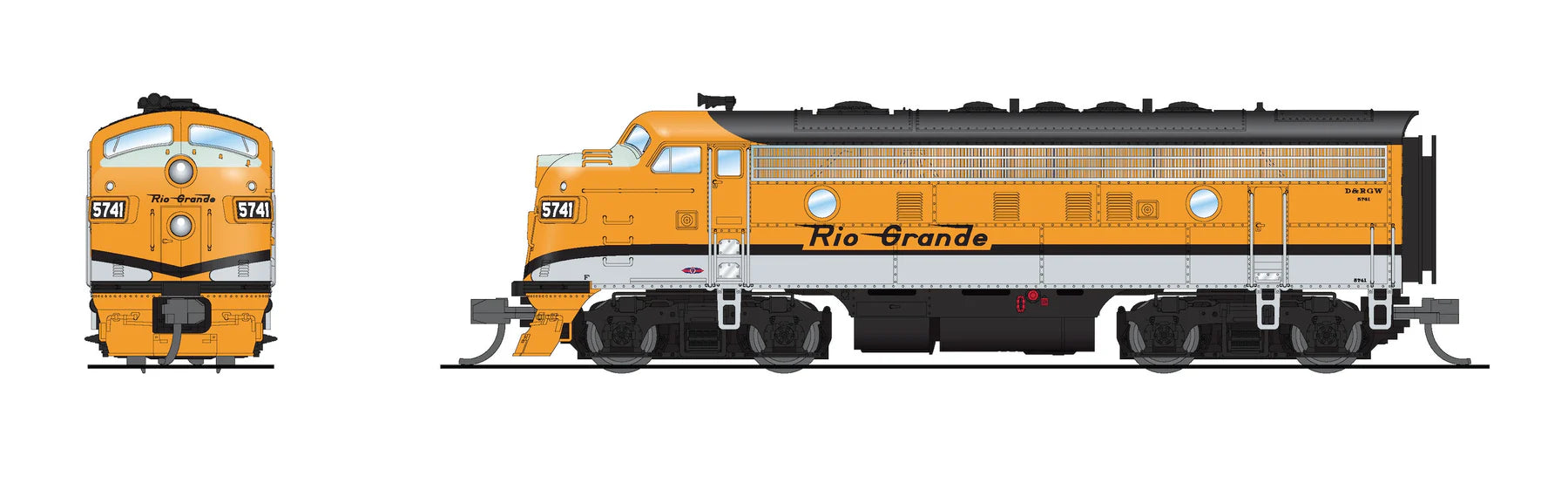 BLI 9265 N Scale EMD Diesel F7A Rio Grande D&RGW 5741 Paragon4 (Sound/DC/DCC)