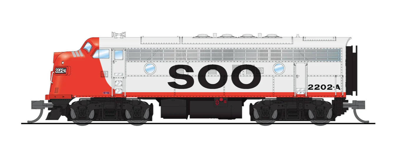 BLI 9267 N Scale EMD Diesel F7A SOO Line 2202A Paragon4 (Sound/DC/DCC)
