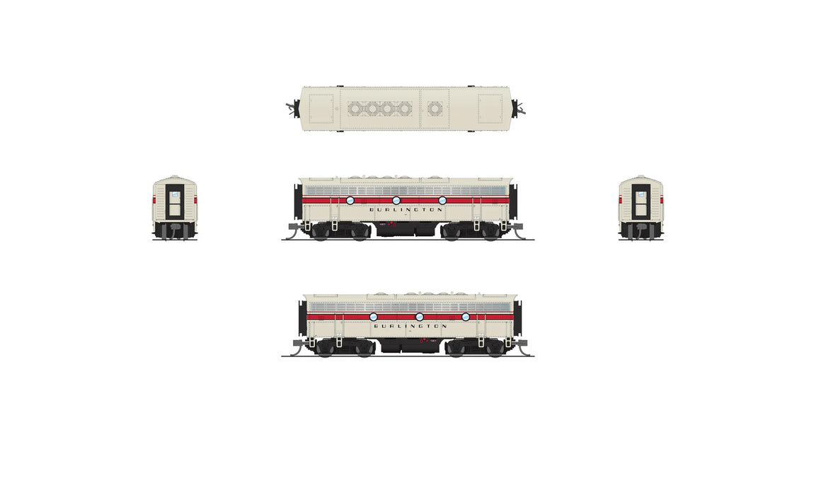 BLI 9280 N Scale EMD Diesel F7B Burlington CB&Q 169B Stealth (DCC Ready)