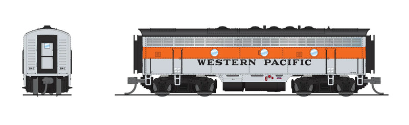 BLI 9286 N Scale EMD Diesel F7B Western Pacific WP 916-C Stealth (DCC Ready)