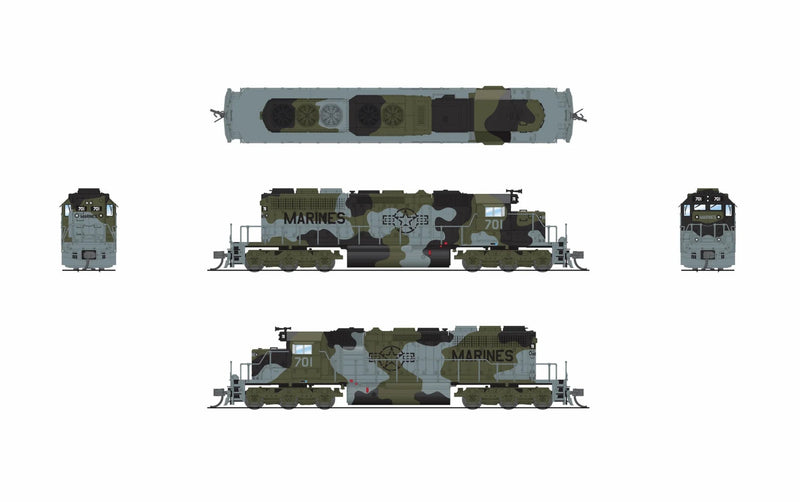 BLI 9475 N Scale EMD SD40-2 Diesel USMC Fantasy Scheme Paragon4 (Sound/DC/DCC)