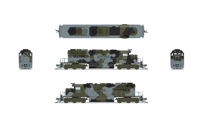 BLI 9495 N Scale EMD SD40-2 Diesel USMC Fantasy Scheme - DC