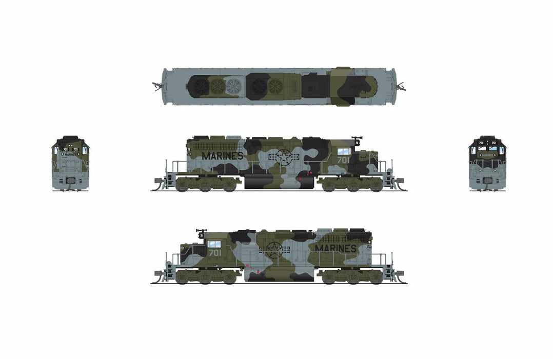 BLI 9495 N Scale EMD SD40-2 Diesel USMC Fantasy Scheme - DC