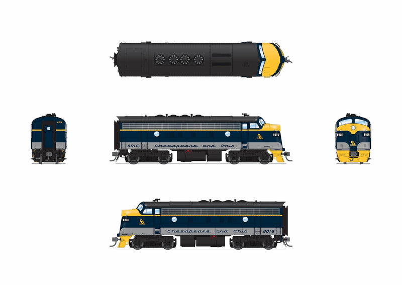 BLI 9660 HO Scale EMD F3A Diesel Potomac Eagle Scenic Rail SBVR 8016 Paragon4 (Restored C&O Scheme - Sound/DC/DCC)