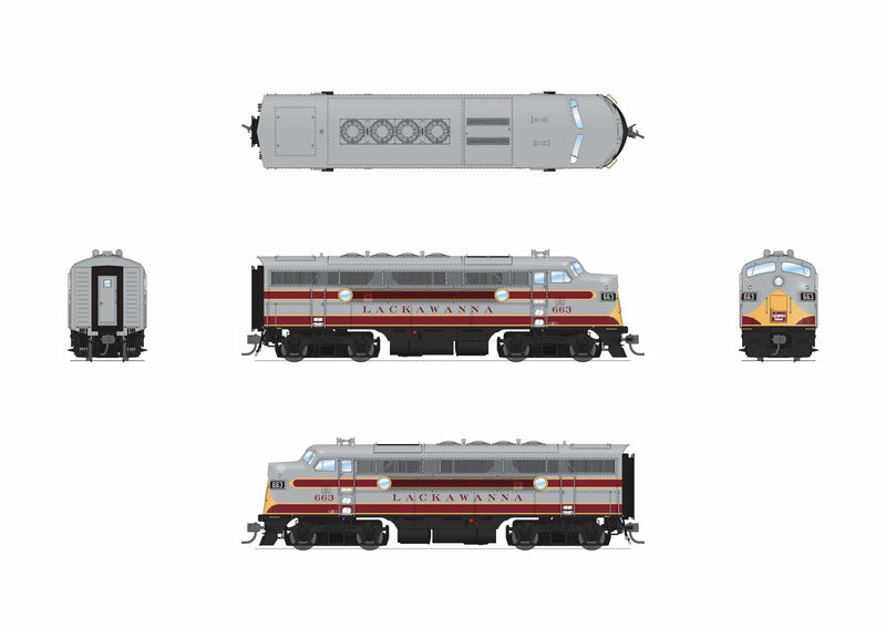 BLI 9662 HO Scale EMD F3A Diesel Lackawanna DL&W 663 Paragon4 (Steamtown - Sound/DC/DCC)