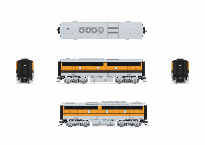 BLI 9666 HO Scale EMD F3A/B Diesel Rio Grande D&RGW 5521/5522 Paragon4 (Prospector Scheme - Sound/DC/DCC Unpowered B)