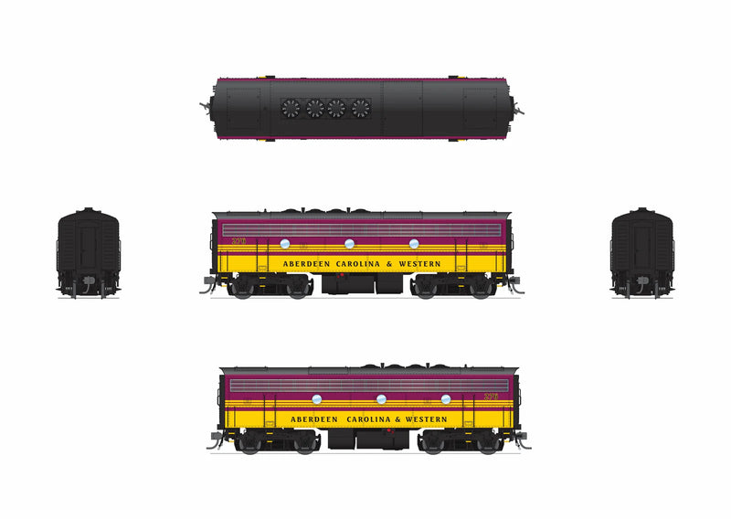 BLI 9681 HO Scale EMD F7B Diesel Aberdeen Carolina & Western ACWR 276 Paragon4 (Sound/DC/DCC)