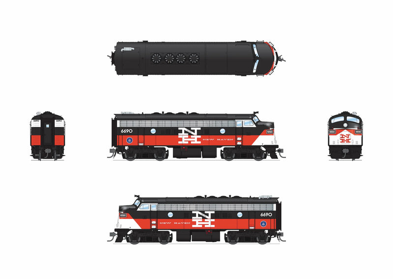 BLI 9690 HO Scale EMD F7A Diesel CDOT 6690 Paragon4 (NH McGinnis Scheme - Sound/DC/DCC)