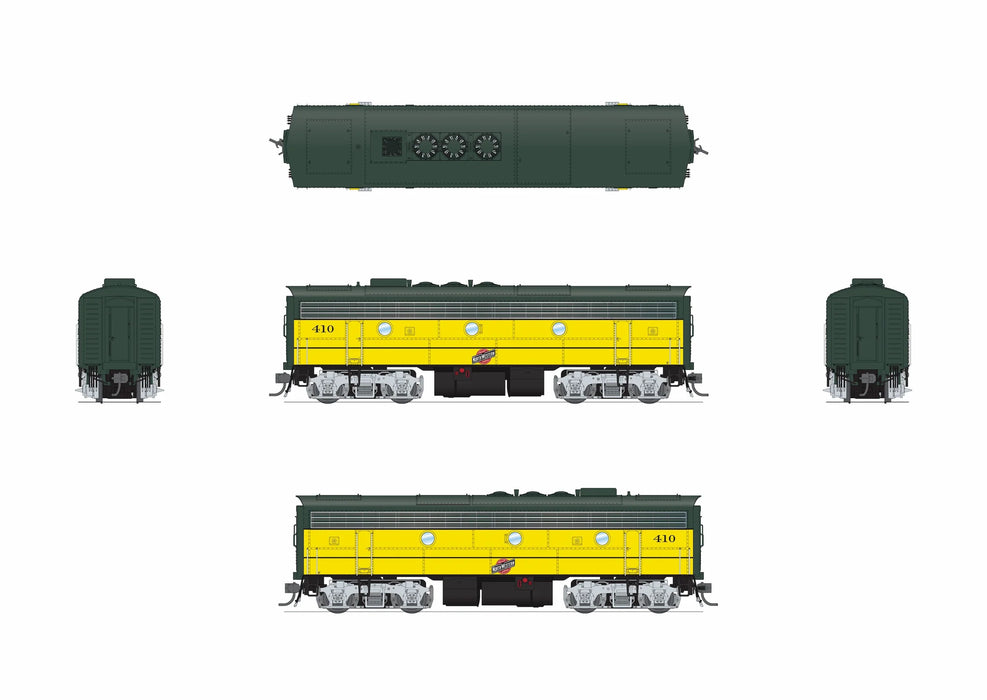 BLI 9694 HO Scale EMD F7 A/B Diesel Chicago & NorthWestern CNW 400/410 Paragon4 (Sound/DC/DCC Unpowered B)
