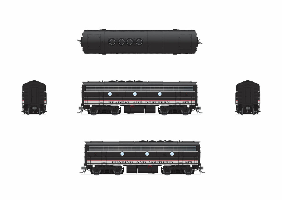 BLI 9709 HO Scale EMD F7B Diesel Reading & Northern RBMN 275 Stealth (DCC Ready)