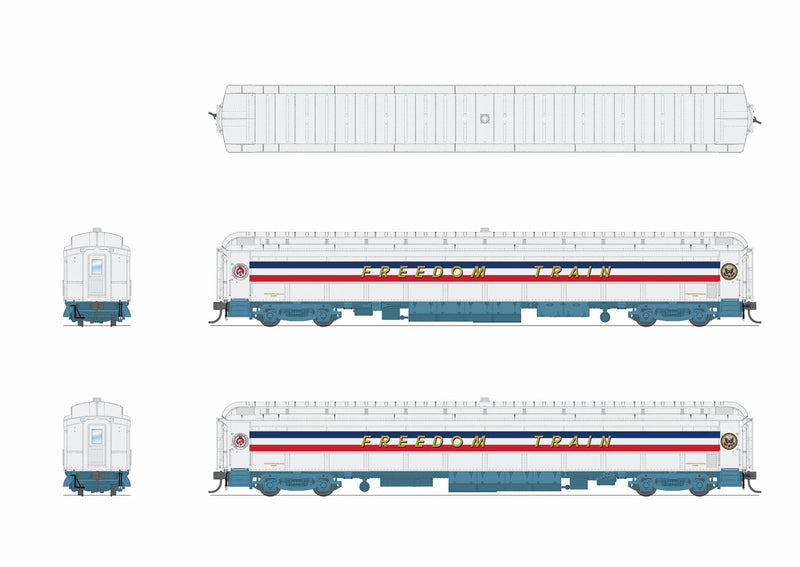 BLI 9712 HO Scale 1947 Freedom Train Heavyweight 5-Car Passenger Set (1947 Scheme)