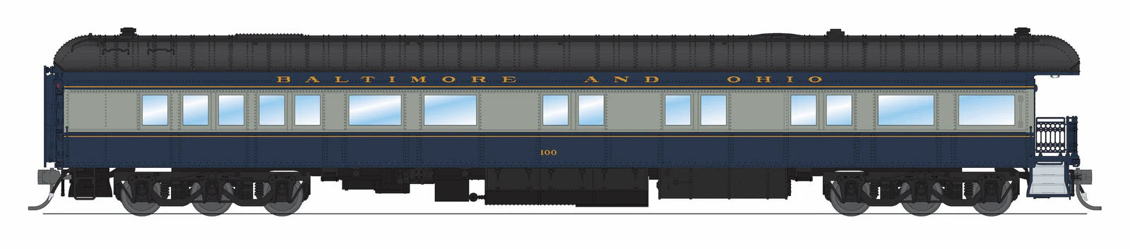 BLI 9713 HO Scale Baltimore & Ohio B&O Heavyweight 5-Car Passenger Set (Blue & Gray Scheme)