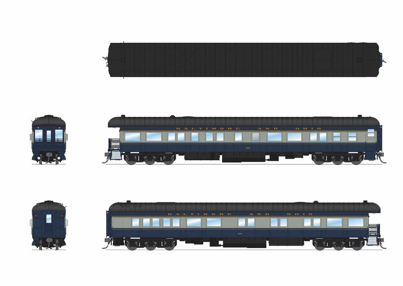 BLI 9713 HO Scale Baltimore & Ohio B&O Heavyweight 5-Car Passenger Set (Blue & Gray Scheme)