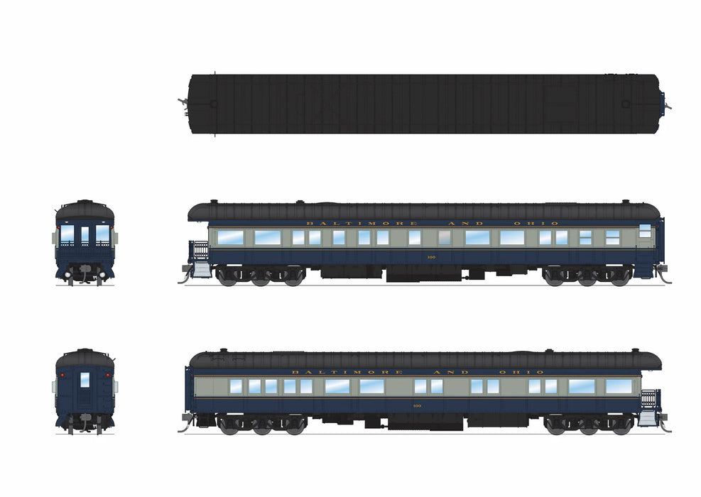 BLI 9713 HO Scale Baltimore & Ohio B&O Heavyweight 5-Car Passenger Set (Blue & Gray Scheme)
