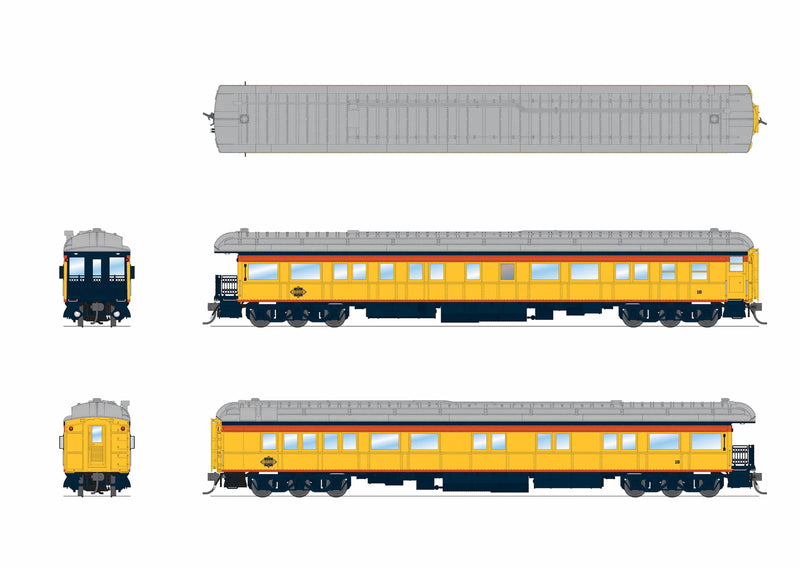 BLI 9714 HO Scale Chessie Steam Special Heavyweight 5-Car Passenger Set