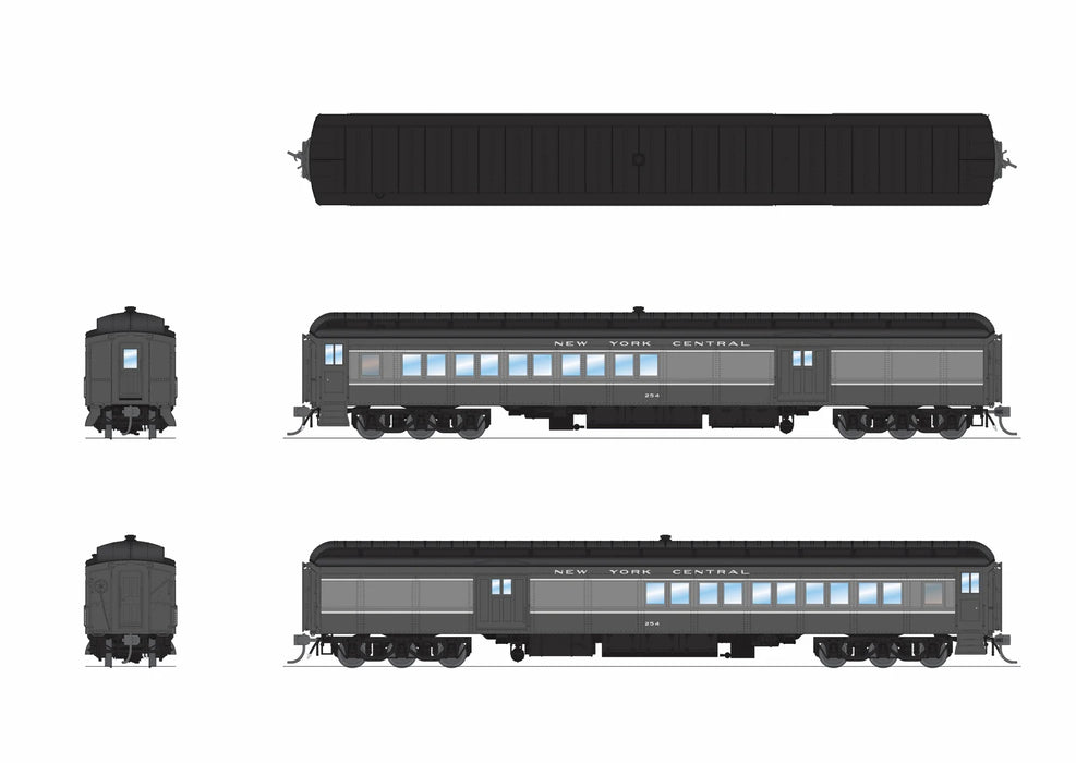 BLI 9715 HO Scale New York Central NYC Heavyweight 5-Car Passenger Set (Two-Tone Gray)