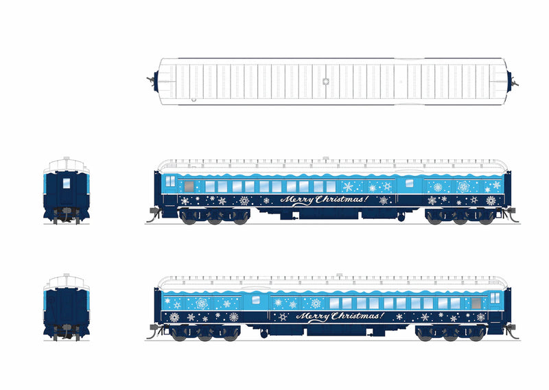 BLI 9717 HO Scale Holiday Heavyweight 5-Car Passenger Set (Blue & White Scheme)