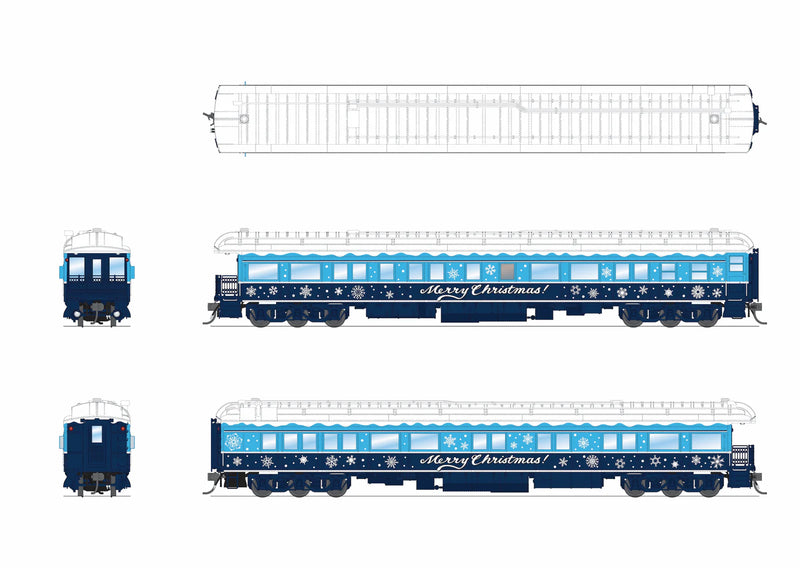 BLI 9717 HO Scale Holiday Heavyweight 5-Car Passenger Set (Blue & White Scheme)
