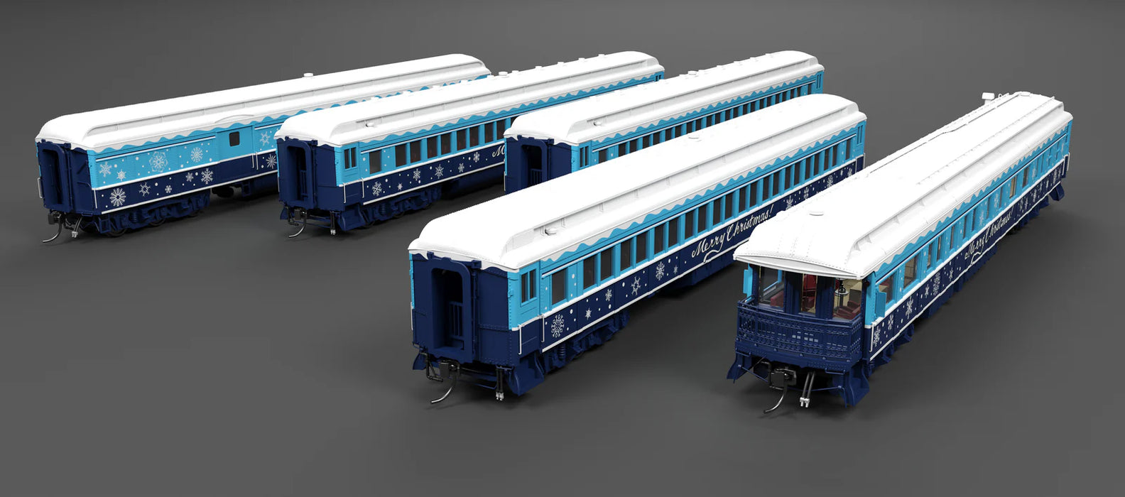 BLI 9717 HO Scale Holiday Heavyweight 5-Car Passenger Set (Blue & White Scheme)