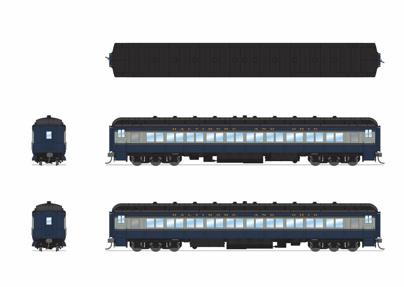 BLI 9735 HO Scale 80' Passenger Coach Baltimore & Ohio B&O (Blue & Gray Scheme)