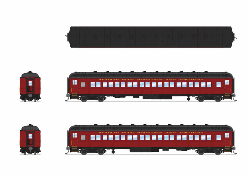 BLI 9738 HO Scale 80' Passenger Coach Reading & Northern RBMN (Maroon Scheme)