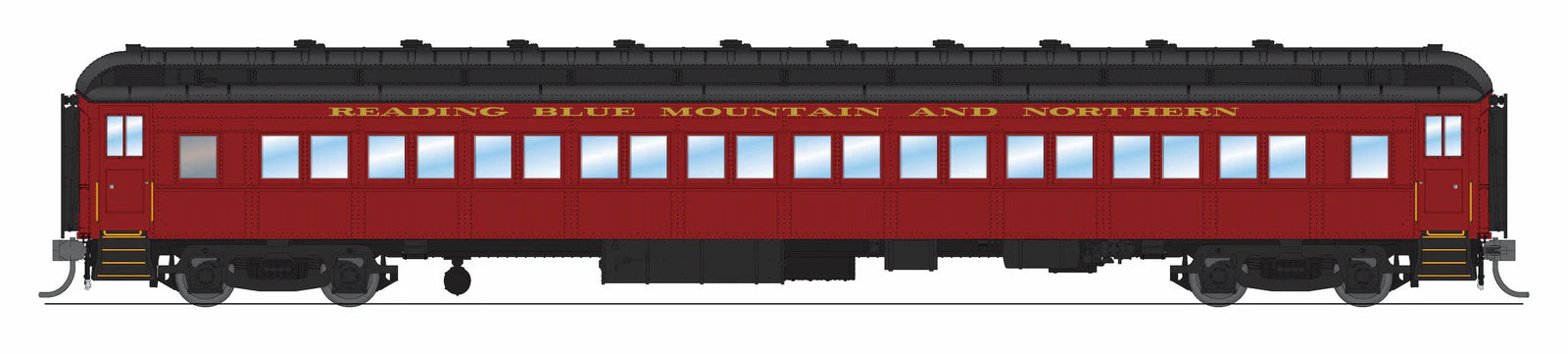BLI 9738 HO Scale 80' Passenger Coach Reading & Northern RBMN (Maroon Scheme)