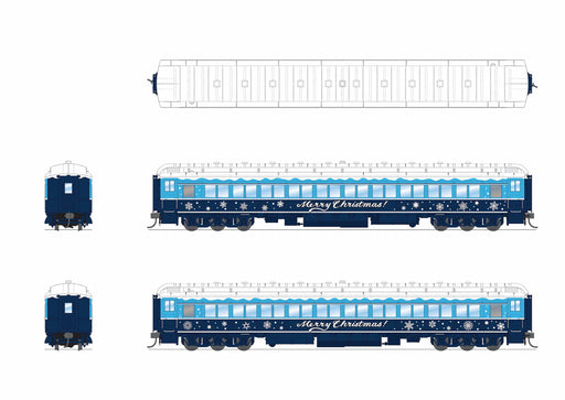 BLI 9739 HO Scale 80' Passenger Coach Holiday-Themed (Blue & White)
