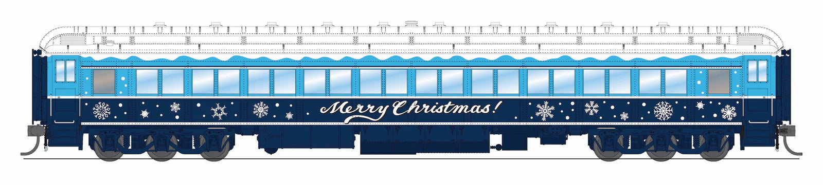 BLI 9739 HO Scale 80' Passenger Coach Holiday-Themed (Blue & White)