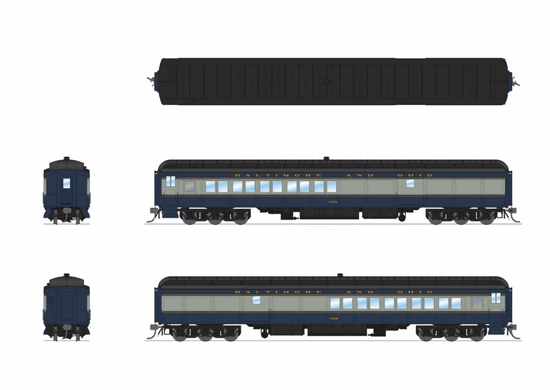 BLI 9741 HO Scale Coach-Baggage Combine Baltimore & Ohio B&O 1438 (Blue & Gray)