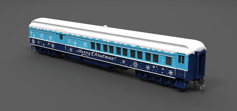 BLI 9745 HO Scale Coach-Baggage Combine Holiday-Themed (Blue & White)