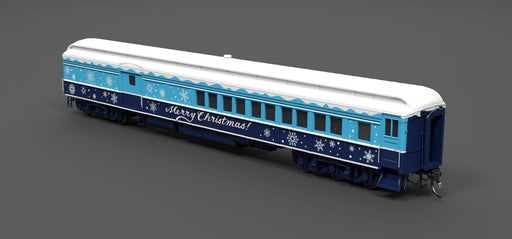 BLI 9745 HO Scale Coach-Baggage Combine Holiday-Themed (Blue & White)