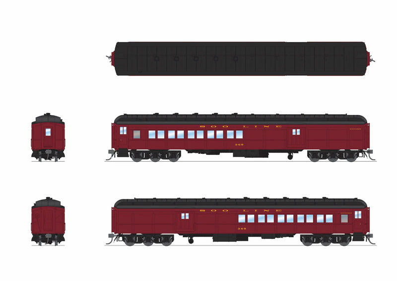 BLI 9750 HO Scale Coach-Baggage Combine SOO Line 365