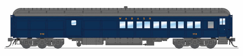 BLI 9751 HO Scale Coach-Baggage Combine Wabash WAB 598 (Blue & Imitation Gold)