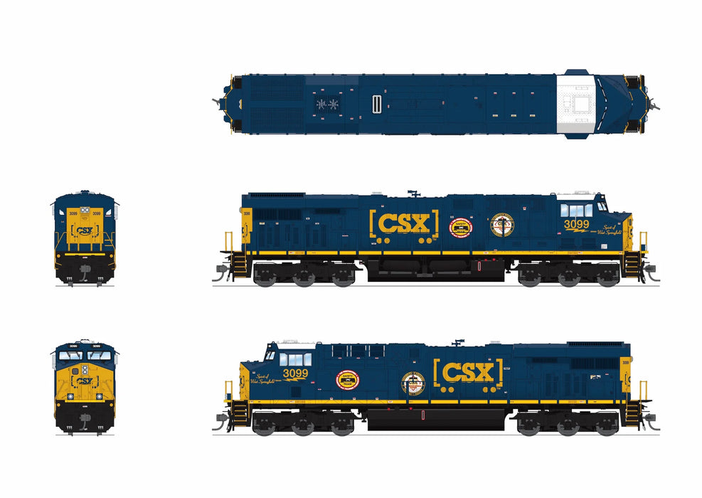 BLI 9866 HO Scale GE ES44AC GEVO CSX 3099 Spirit of West Springfield Paragon4 (DC/DCC/Sound)