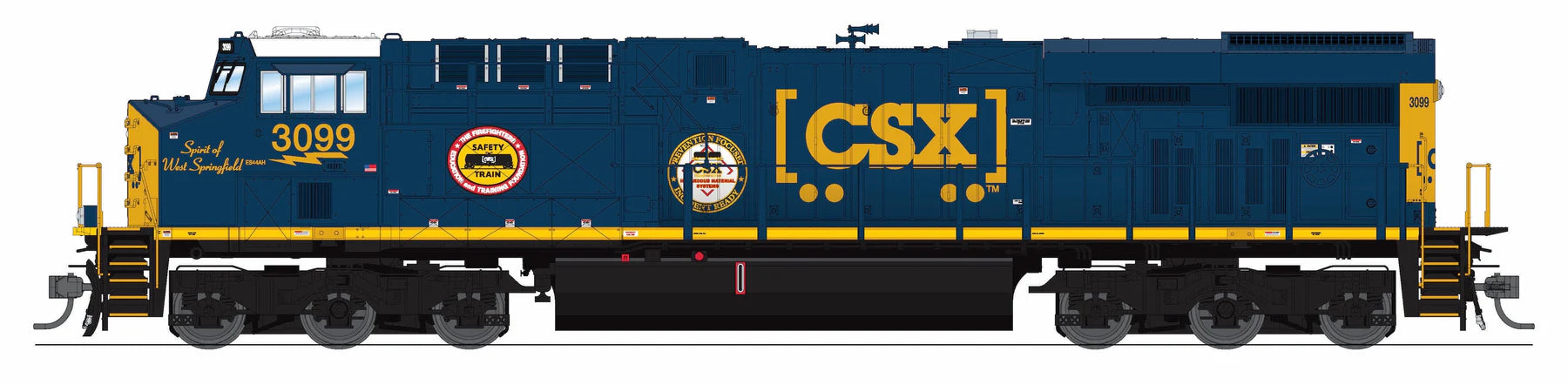 BLI 9866 HO Scale GE ES44AC GEVO CSX 3099 Spirit of West Springfield Paragon4 (DC/DCC/Sound)