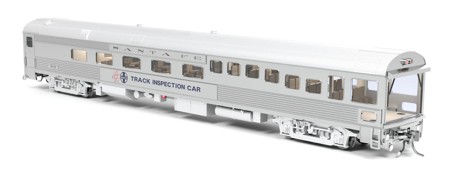 BLI 9990 HO Scale ATSF Track Inspection Car ATSF 89, 1975-1982 Appearance