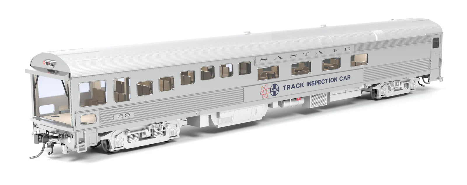 BLI 9990 HO Scale ATSF Track Inspection Car ATSF 89, 1975-1982 Appearance
