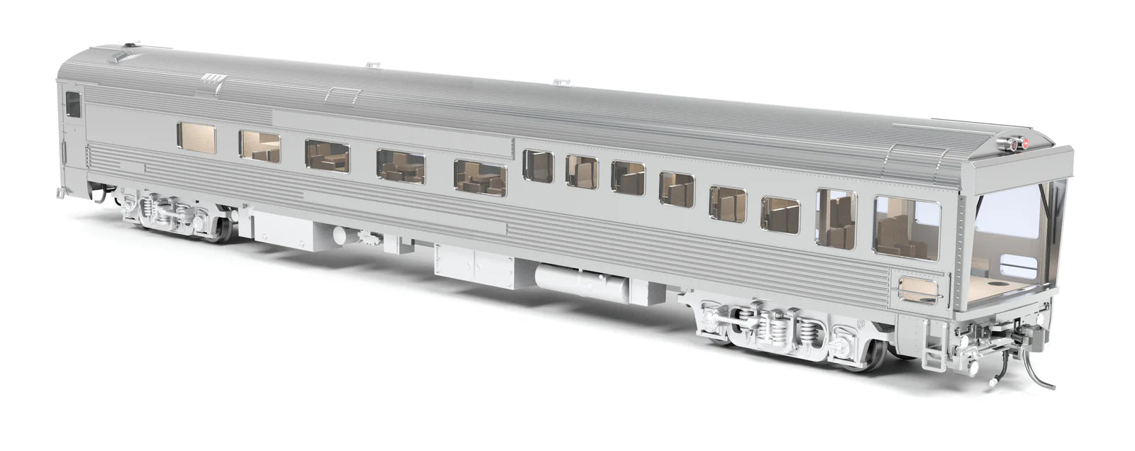 BLI 9997 HO Scale ATSF Track Inspection Car ATSF 89, Unlettered, Stainless Steel