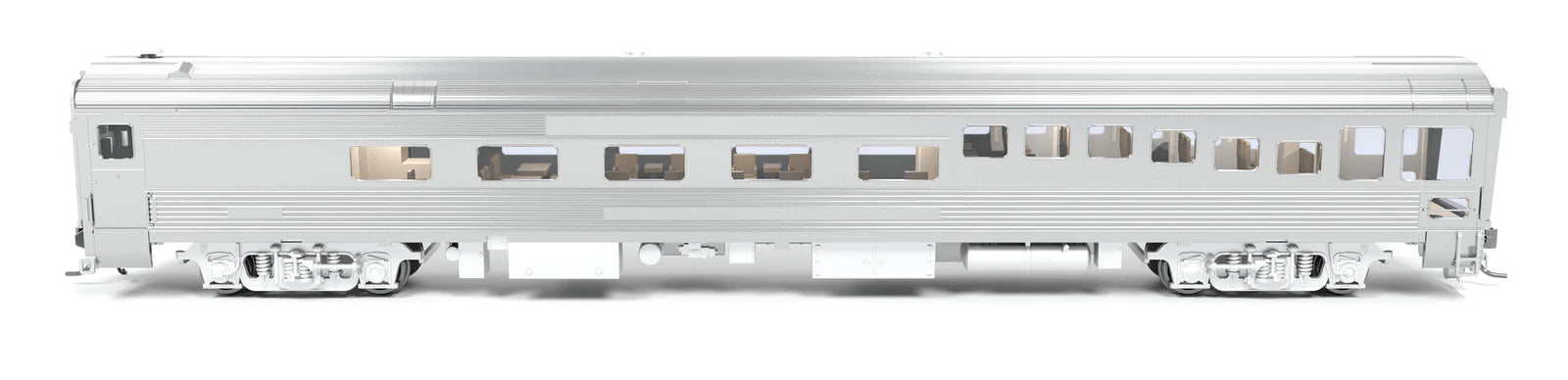 BLI 9997 HO Scale ATSF Track Inspection Car ATSF 89, Unlettered, Stainless Steel