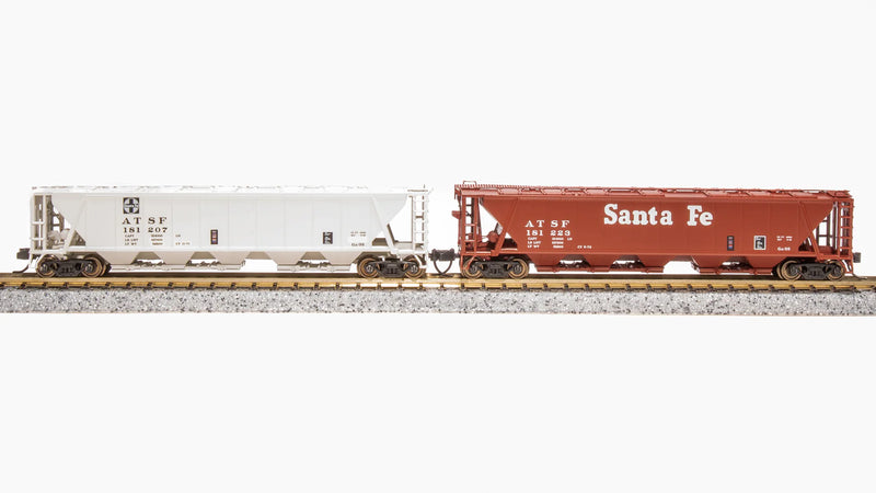 BLI (Broadway Limited Imports) 7258 N Scale H32 Covered Hopper Santa Fe ATSF (2 Pack)