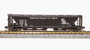 BLI (Broadway Limited Imports) 7259 N Scale H32 Covered Hopper Chesapeake & Ohio C&O (2 Pack)